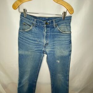 Blue Straight Leg Jeans with Natural Fading C.W. Cody vintage cowboy cowgirl